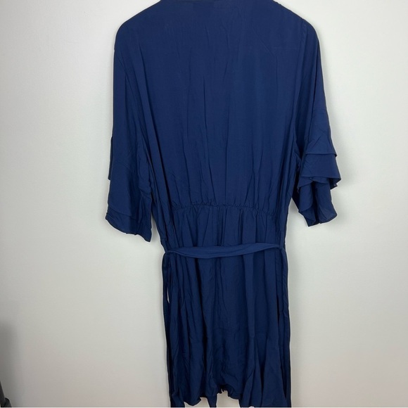 NWT City Chic Fiesta Fun Faux Wrap Navy Dress - Picture 6 of 11